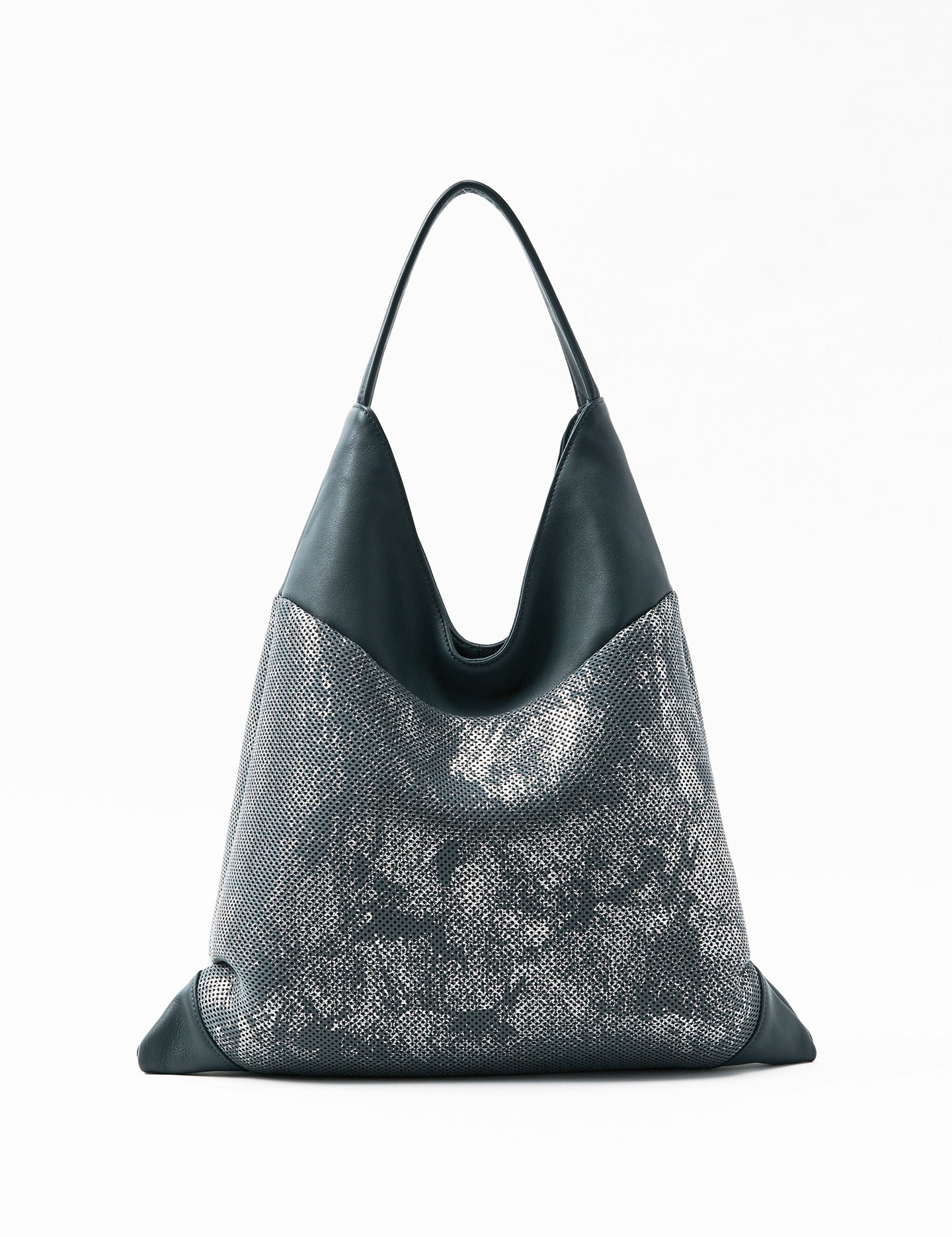 ESTINE レザー編みハンドバッグタッセル付き　ブロンズシルバー　お着物にも ESTINE（エスティーヌ）BAG